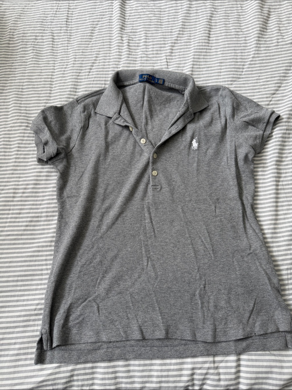 Ralph Lauren Gray Polo Shirt with White Pony